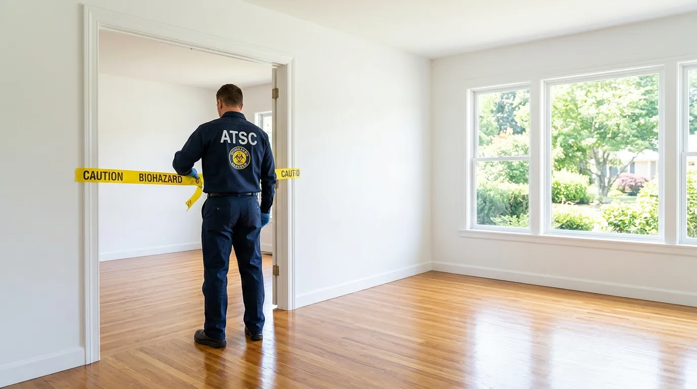 Certified biohazard cleanup crew performing Decomposition Cleanup in Carpenter